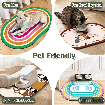 Cat Food Mat 24''x16'', Absorbent Cat Mats - Image 6