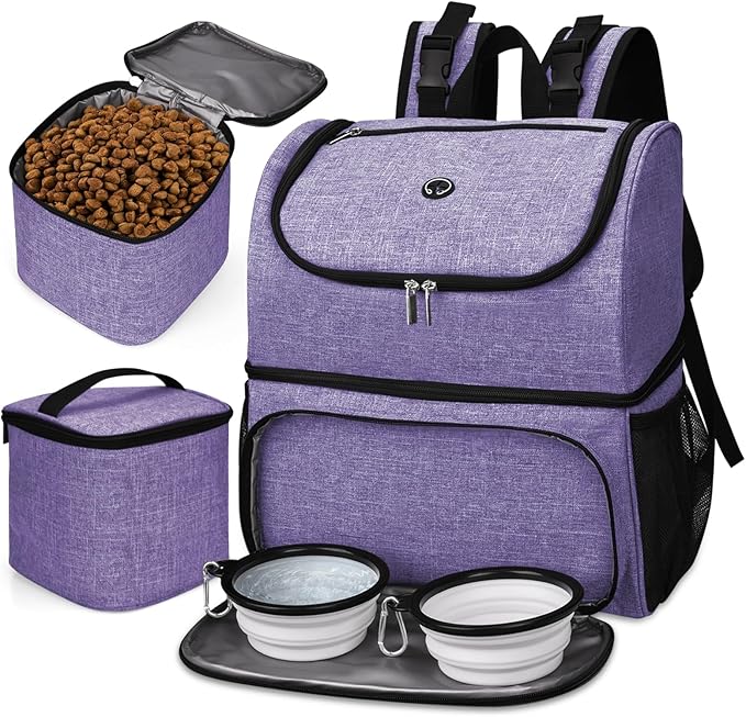 BAGLHER Pet Travel Bag, Double-Layer Pet Supplies Backpack, Pet Travel Backpack by BAGLHER