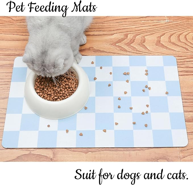 Ralxion Checkered Dog Feeding Mat, Absorbent Mats - Image 3