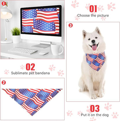 Weewooday 6 Pieces Sublimation Heat Transfer Dog Bandana Triangle Dog Scarf - Image 6