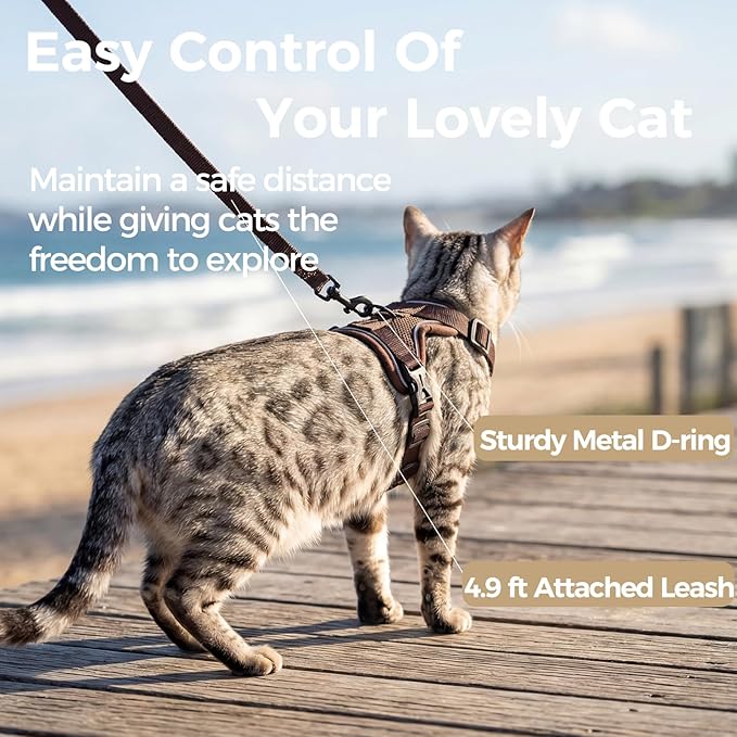 Cat Harness and Leash Set Escape Proof Tactical Small Kitten Harness Emotional - Image 5