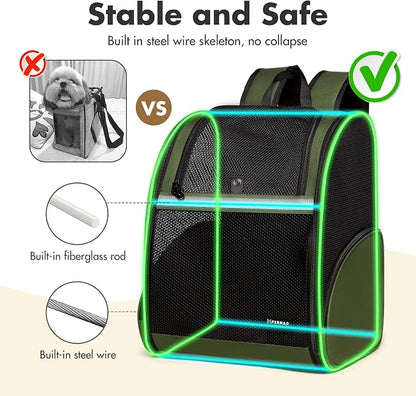 Pet Backpack Carrier, Large Cat Carrier Backpack Up to 20 Lbs - Image 6