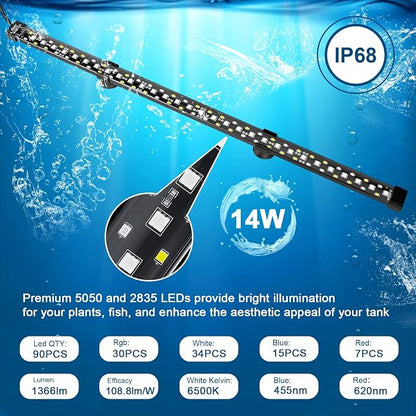 hygger 24/7 Mode Submersible Aquarium LED Light, Full Spectrum Hidden Fish Tank - Image 6