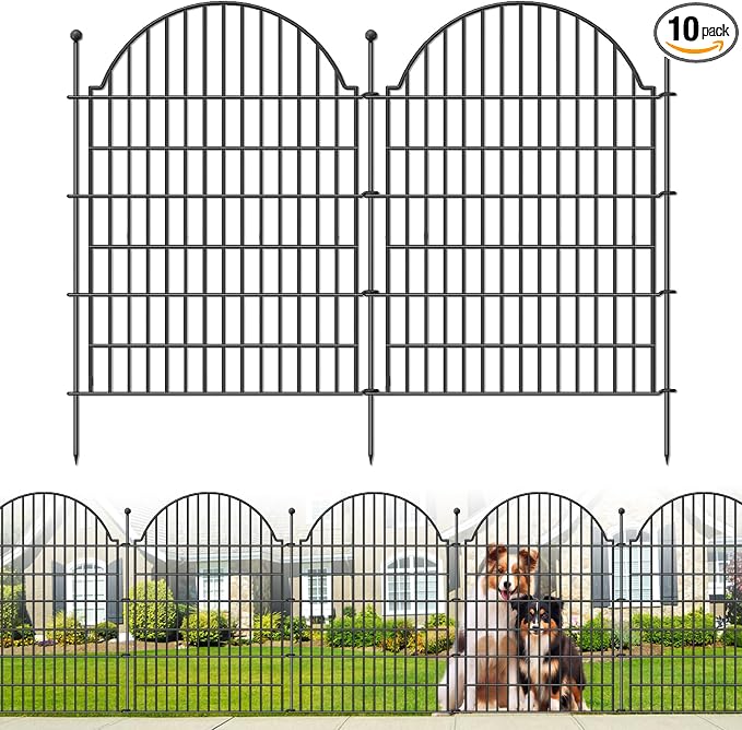 10 Panels No Dig Decorative Garden Fence by Blingluck