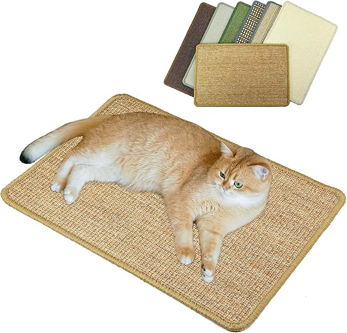 Cat Scratcher Mat, 23.6 x 15.7inch, Natural Sisal Cat Scratchers by Pethave