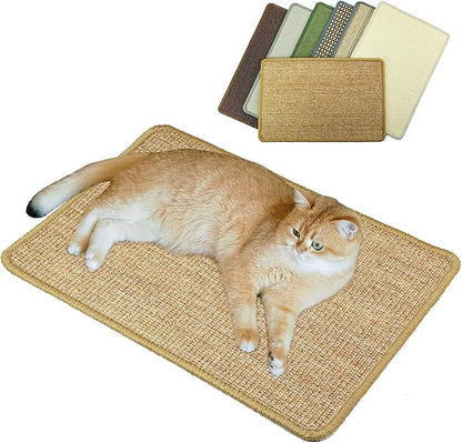 Cat Scratcher Mat, 23.6 x 15.7inch, Natural Sisal Cat Scratchers by Pethave