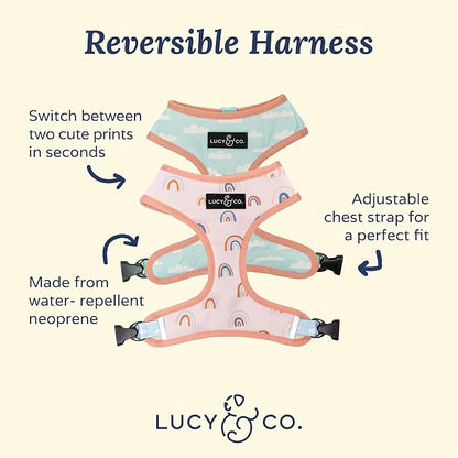 Lucy & Co. in The Clouds, Cute Reversible Dog Harness Walking Halter - Image 2