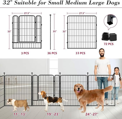 Dog Playpen 32 inch 32 Panels Indoor Outdoor Dog Pen - Image 3