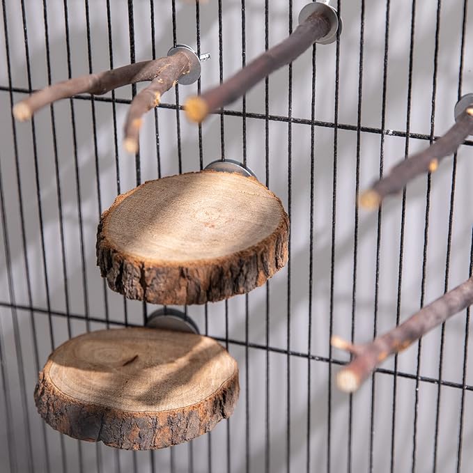 Deloky 8 PCS Natural Wood Bird Perch Stand-Wooden Parrot Perch Stand-Perch - Image 6