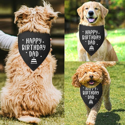 Happy Birthday Dad Dog Bandana for Dogs Black Bandana Funny Birthday Photo Prop - Image 2