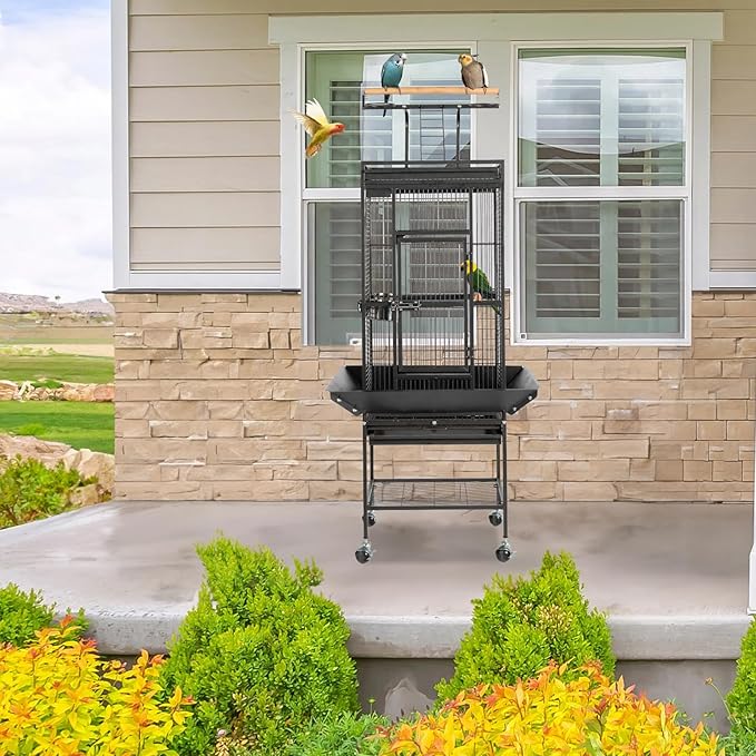 VINGLI Bird Cage with Rolling Stand - Image 9