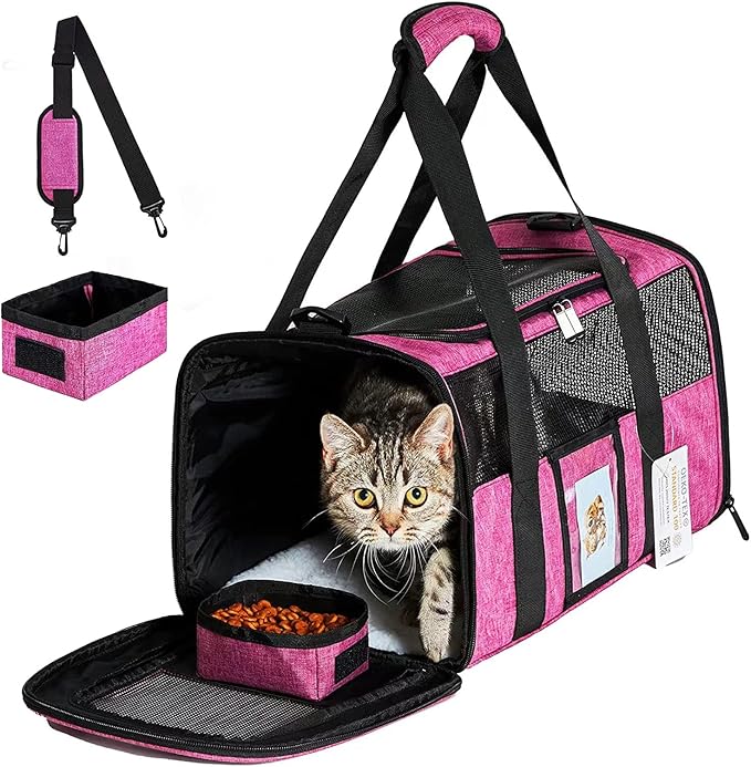 20 Inch Large Cat Carrier for Cats Up to 25 lbs, Extra Large Soft Sided Dog by SECLATO