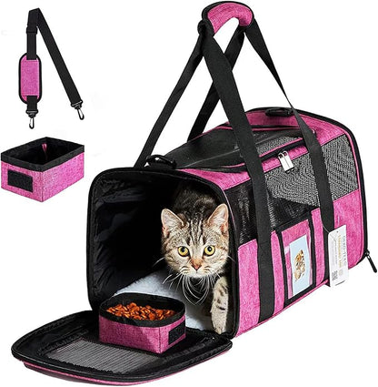20 Inch Large Cat Carrier for Cats Up to 25 lbs, Extra Large Soft Sided Dog by SECLATO
