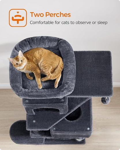 Feandrea Cat Tree, 59.5-Inch Tall Cat Tower, Plush Multi-Level Condo - Image 4