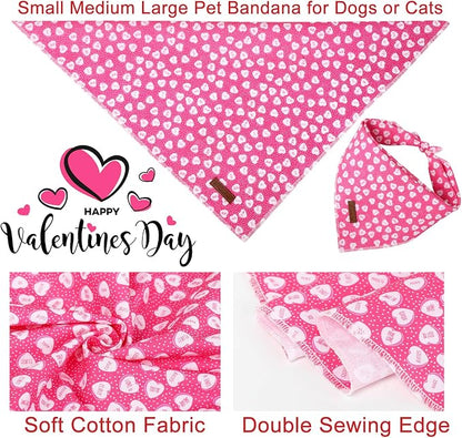 Valentine Dog Bandana, Cotton Pet Kerchief - Image 4