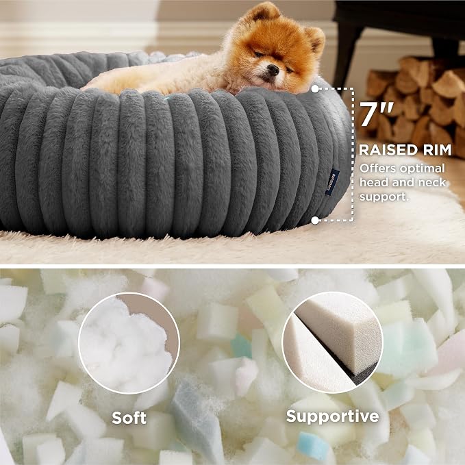 Bedsure ComfyFleece™ Donut Small Dog Bed - Image 2