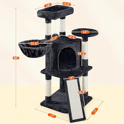 Yaheetech Cat Tree, 42in Cat Tower - Image 3