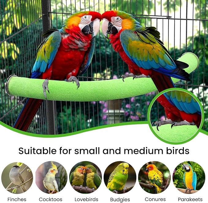 U Shape Parrot Perch Stand Toy Bird Platform Sand Paw Grinding Clean Stick - Image 4