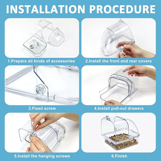 Bird Bath for Cage, Upgraded Bird Bath Box for Cage Accessory Small Birds - Image 3