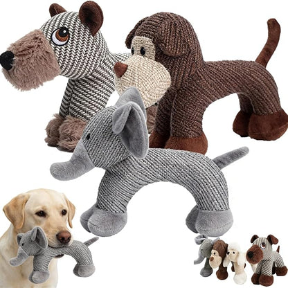 Linen Safari Companions, Squeaky Dog Chew Animals, by Unknown