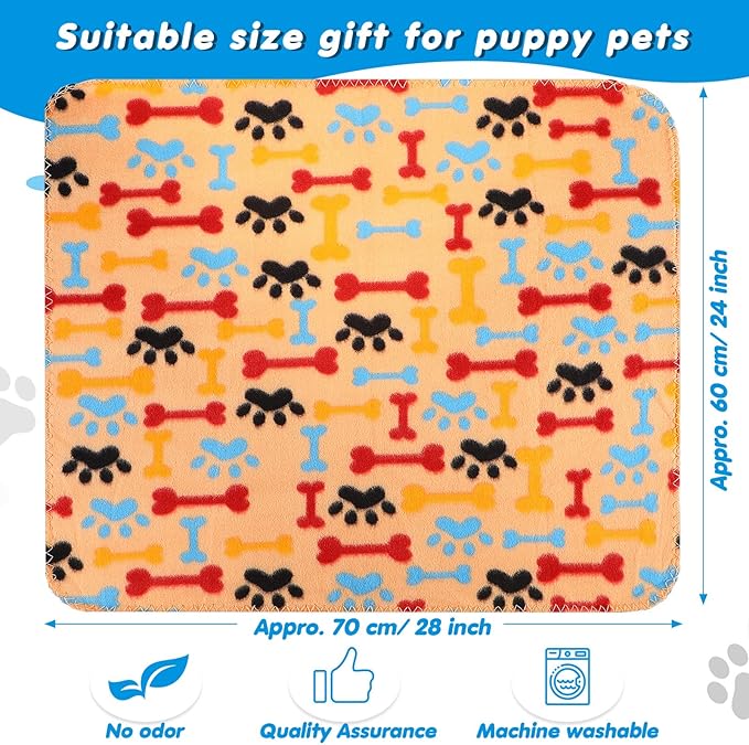 Chumia 28 Pieces Puppy Blanket Bulk Small Fleece Pet Blanket - Image 2
