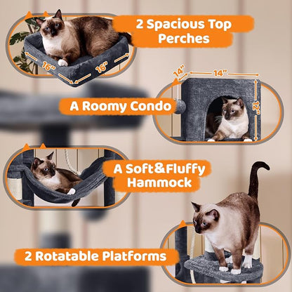 Yaheetech 59in Cat Tree Large Cat Tower - Image 3
