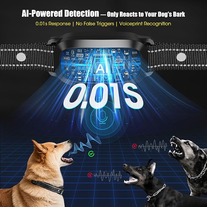 Smart AI Bark Collar for Large Medium Small Dogs, Anti Barking Device - Image 3