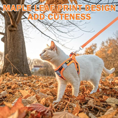 SCENEREAL Fall Thanksgiving Cat Harness and Leash Set Escape Proof, Soft Mesh - Image 5