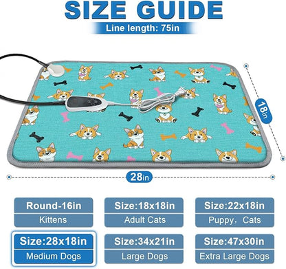 Dog Heating Pad 28×18 in Waterproof Heated Dog Bed, Smart Thermostat Switch - Image 2