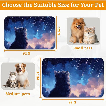 Cat Dog Food Mat, Starry Night Absorbent Pet Feeding Mat - Image 6