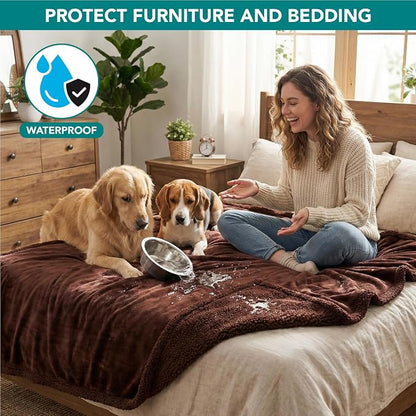 PetAmi Waterproof Dog Blanket for Queen Bed Large XL Dog Throw for Couch Cover - Image 2
