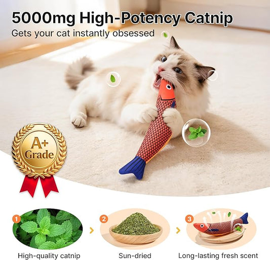 Potaroma Cat Toys Saury Fish, 3 Pack, Catnip Crinkle Sound, Soft and Durable - Image 2