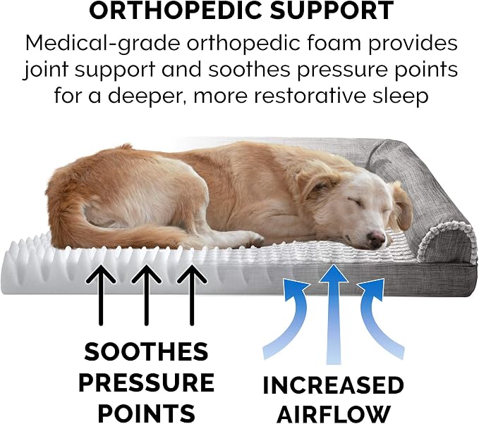 Furhaven Orthopedic Dog Bed for Medium/Small Dogs w/ Removable Bolsters & - Image 5