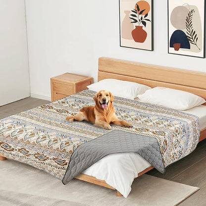 Waterproof Dog Blanket, Bohemian Dog Bed Cover Pet Blanket, Reversible Sofa by YOSEPATI