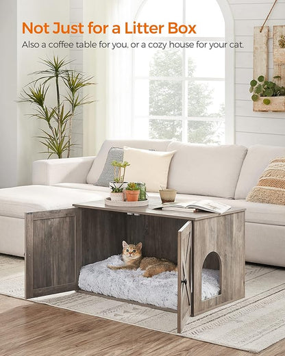 Feandrea Cat Litter Box Enclosure, Litter Box Furniture Hidden - Image 3