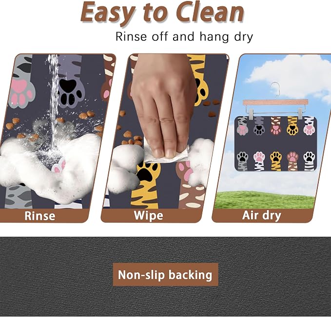 Cute Cat Paw Print Dog Food Mat - Image 4