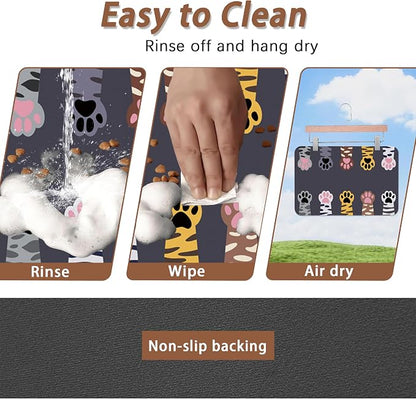 Cute Cat Paw Print Dog Food Mat - Image 4