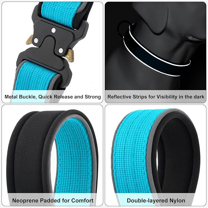 Plutus Pet Tactical Dog Collar, Reflective, Adjustable Heavy Duty Dog Collar - Image 4