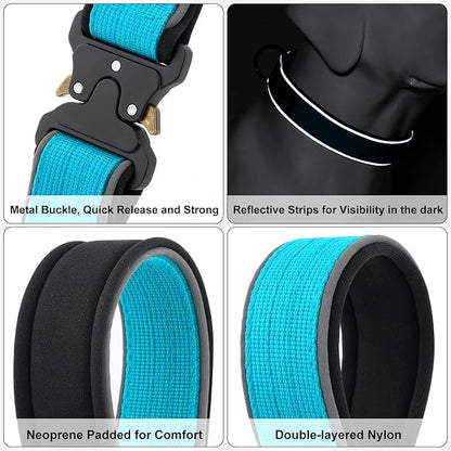 Plutus Pet Tactical Dog Collar, Reflective, Adjustable Heavy Duty Dog Collar - Image 4