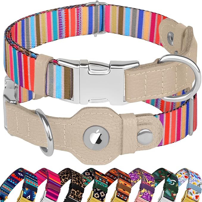 AirTag Dog Collar for Small Medium Large Breed by BUDKAS