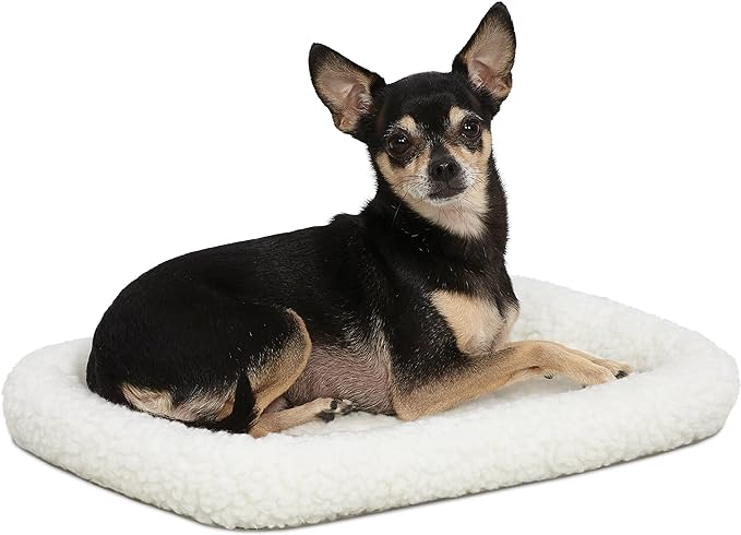 MidWest Homes for Pets QuietTime XXS Dog Bed – White Fleece Bolster, Ultra-Soft by MidWestHomesForPets