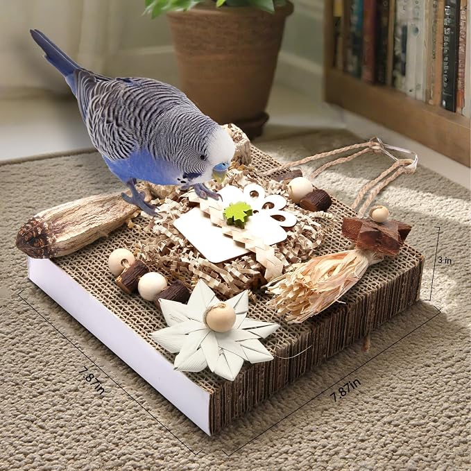 Kyouki Bird Toys, Parakeet Toys, Parrot Toy, Conure Hanging Chewable Cardboard - Image 5