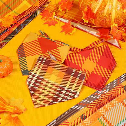 Sweetude 60 Pcs Fall Dog Bandanas Bulk Plaid Bandanas - Image 6