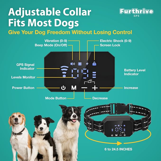 Furthrive GPS Dog Collar, Wireless Dog Fence 100–3280 ft Circular Boundary - Image 5