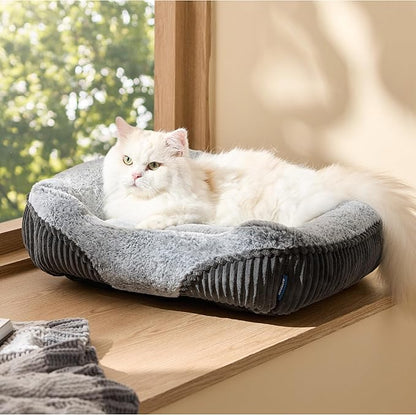 Bedsure Washable Dog Bed Small Dog＆Cat- Rectangle Fluffy Plush Kitten Puppy Bed by BEDSURE