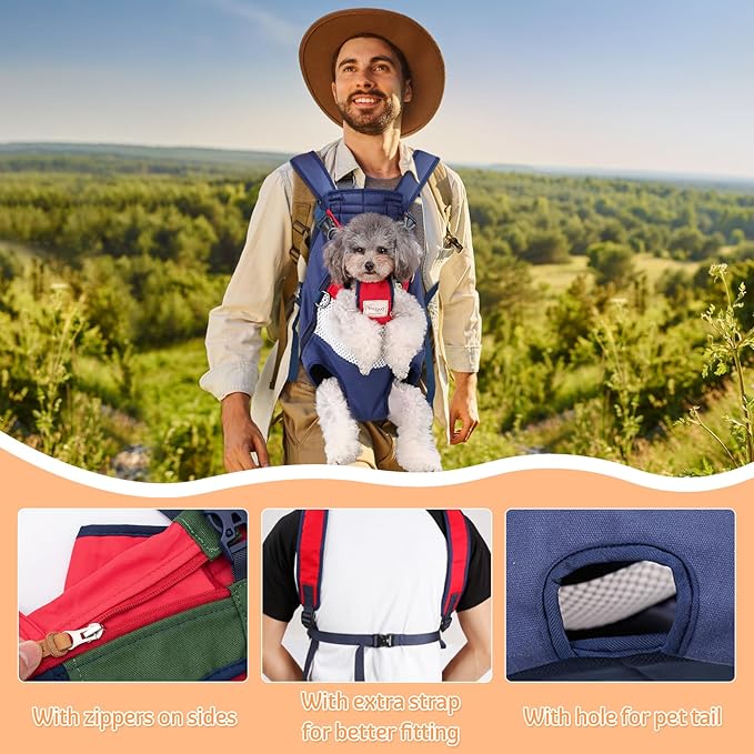 Dog Carrier Backpack, Pet Front Carrier Backpack Legs Out Dog Chest Carrier - Image 4