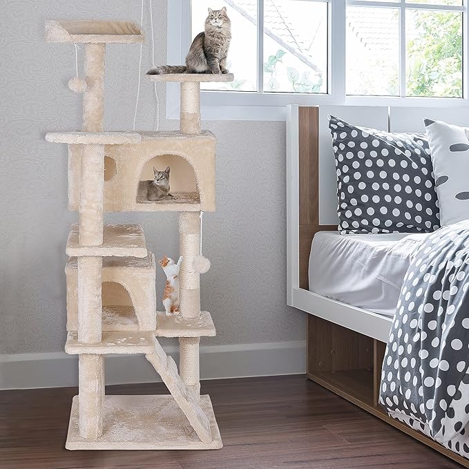 Premium Cat Tree 54-Inch Tall, Large Cat Condo Furniture - Image 9