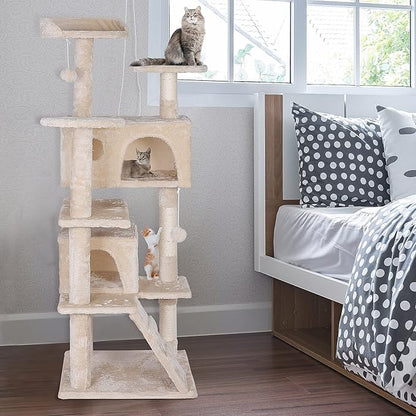 Premium Cat Tree 54-Inch Tall, Large Cat Condo Furniture - Image 9
