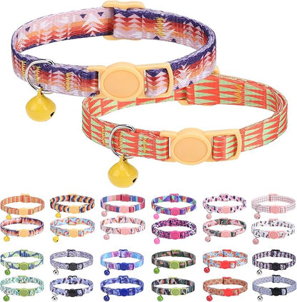 Breakaway Cat Collars for Girl Boy Cats, Spring Summer All Weather Cat Collar by DILLYBUD