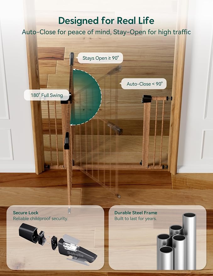 Mom's Choice Award Winner-BABELIO 26-40" Metal Baby Gate - Image 7